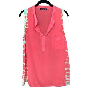 Gypsy 05 Silk Coral Tank Top Blouse Medium